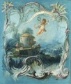 The Enchanted Home A Pastoral Landscape Surmounted by Cupid Francois Boucher